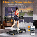 HitGo Treadmill with 15% Auto Incline,10 MPH High Speed Running Machine for Home Gym,Silent Brushless Motor,265lbs Weight Capacity,Air Cushion Shock Absorption,Bluetooth App Kinomap HitGo,Black