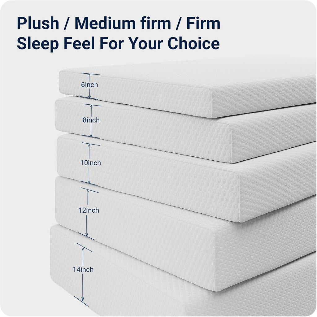 Avenco Queen Mattress 12 Inch, Queen Size Mattresses Medium Firm for Back Pressure Relief, Mattress in a Box CertiPUR-US Certified Foam Colchones