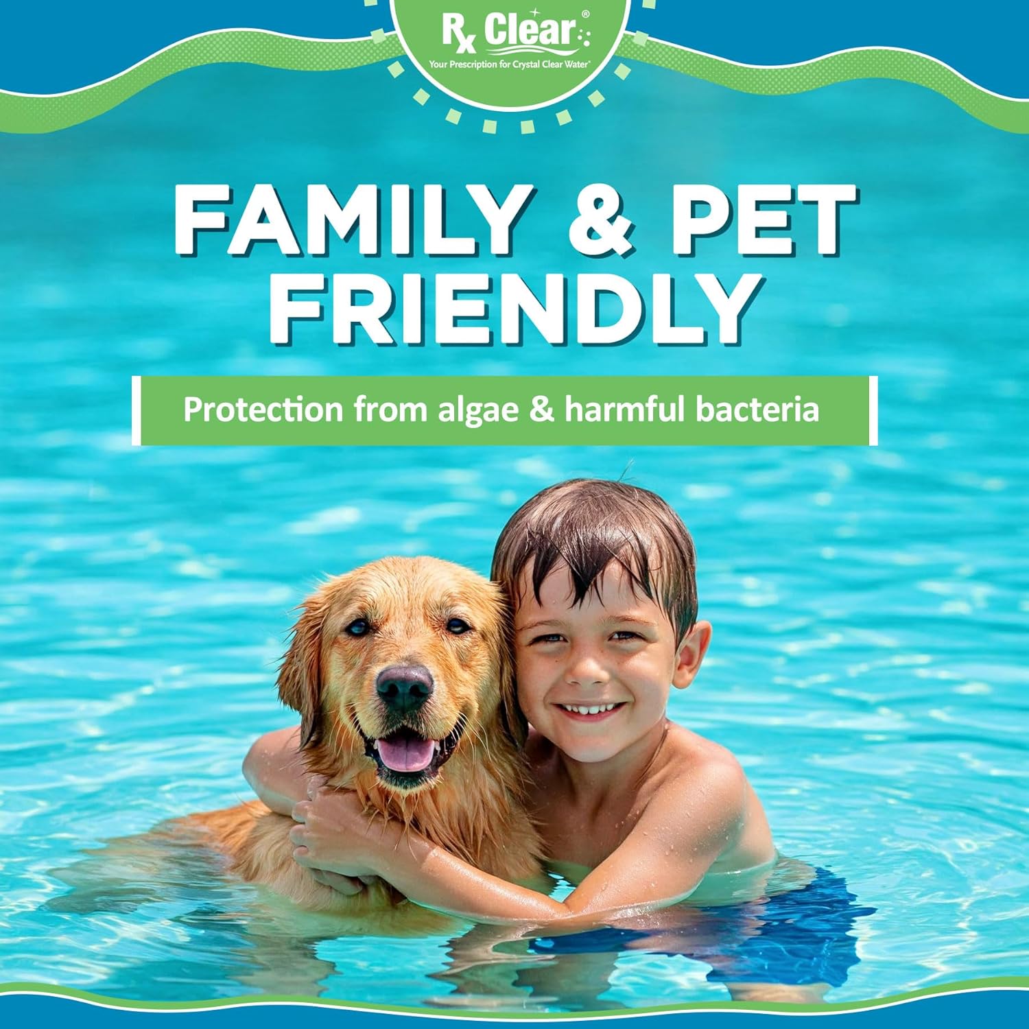 Rx Clear 50 lbs Granular Pool Chlorine | Use As Bactericide  Algaecide  & Disinfectant in Swimming Pools  Hot Tubs  & Spas | Stabilized  Fast Dissolving & UV Protected