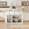 Bigbiglife 71.3" Large Kitchen Island with Drop Leaf, Power Outlet, Kitchen Island Cart w/ 3 Solid Drawers, Island Table with Trash Storage Cabinet & 3 Large Storage Rack, Spice Rack, White