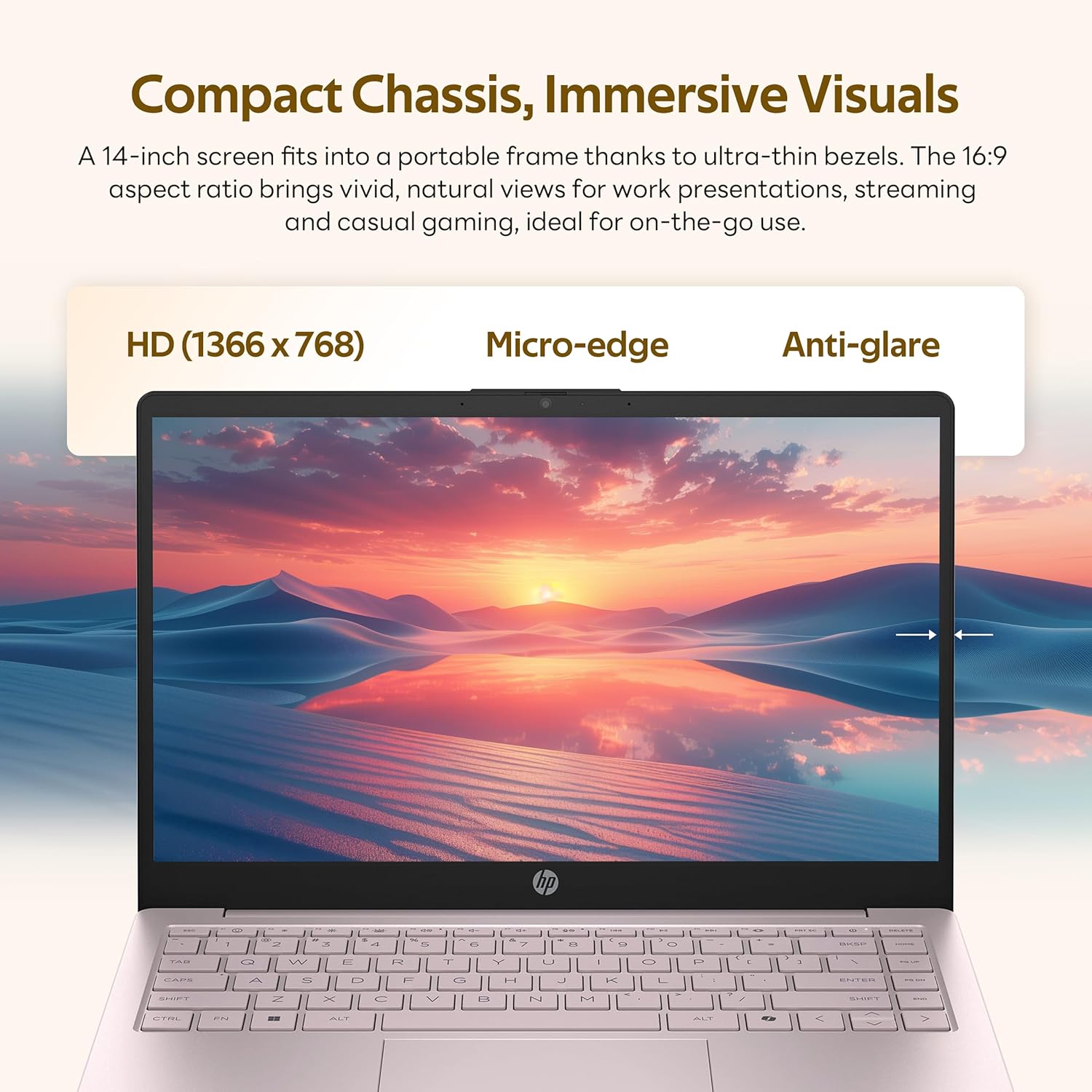 HP Stream 14" Laptop with AI Copilot  Flagship for Students & Business  13th Gen Intel 4-Core  4GB RAM  1.12TB Storage (128GB UFS + 1TB Docking Station)  Office 365 1-Year  Win 11 S  Tranquil Pink