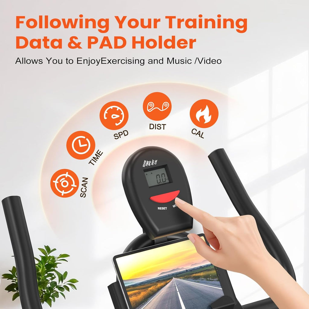 RELIFE REBUILD YOUR LIFE Exercise Bike Stationary for Home Indoor,Cycling Bike with Silent Belt Drive for Home Cardio,Brake Pad Resistance with djustable & Comfort Seat/PAD Holder/LCD Monitor.