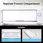 Igloo 2.6 Cu.Ft Mini Fridge with Freezer- Single Door Compact Refrigerator with Glass Shelves for Homes, Dorms & Offices- Keep Snacks, Drinks & Frozen Foods Cool with Temperature Control Fridge- White