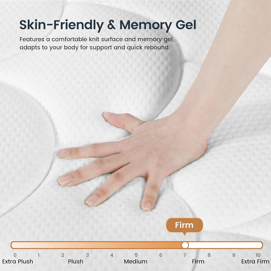 Firm King Size Mattress, 14 Inch Gel Memory Foam Hybrid Mattress King Bed in a Box, Pressure & Pain Relief, CertiPUR-US, Individual Pocket Spring, Edge Support