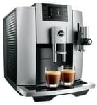 Jura E8 Automatic Coffee Machine with 17 Programmed Specialties, 2.8-Inch Display, and Professional Aroma Grinder (Chrome, Renewed)