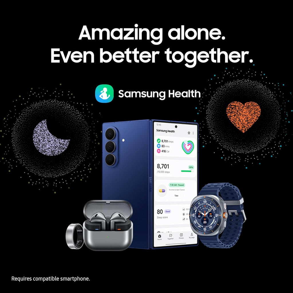 Samsung Galaxy Watch Ultra (2025) 47mm LTE Smartwatch  Titanium Casing  Advanced Sleep Coaching  Running Coach  Energy Score  Heart Rate Tracking  GPS  Titanium Silver US Version  2 Yr Warranty