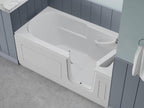 ANZZI Walk In Tub 60'' x 30'' White Acrylic with Chrome Accents Right Drain, Low Threshold, Slip-Resistant Floor, Easy Install, Luxury Spa Soaker Tub - AMZ3060SIRWS