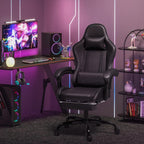 Homall Gaming Chair, Video Game Chair with Footrest and Massage Lumbar Support, Ergonomic Computer Chair Height Adjustable with Swivel Seat and Headrest (Dark Black)