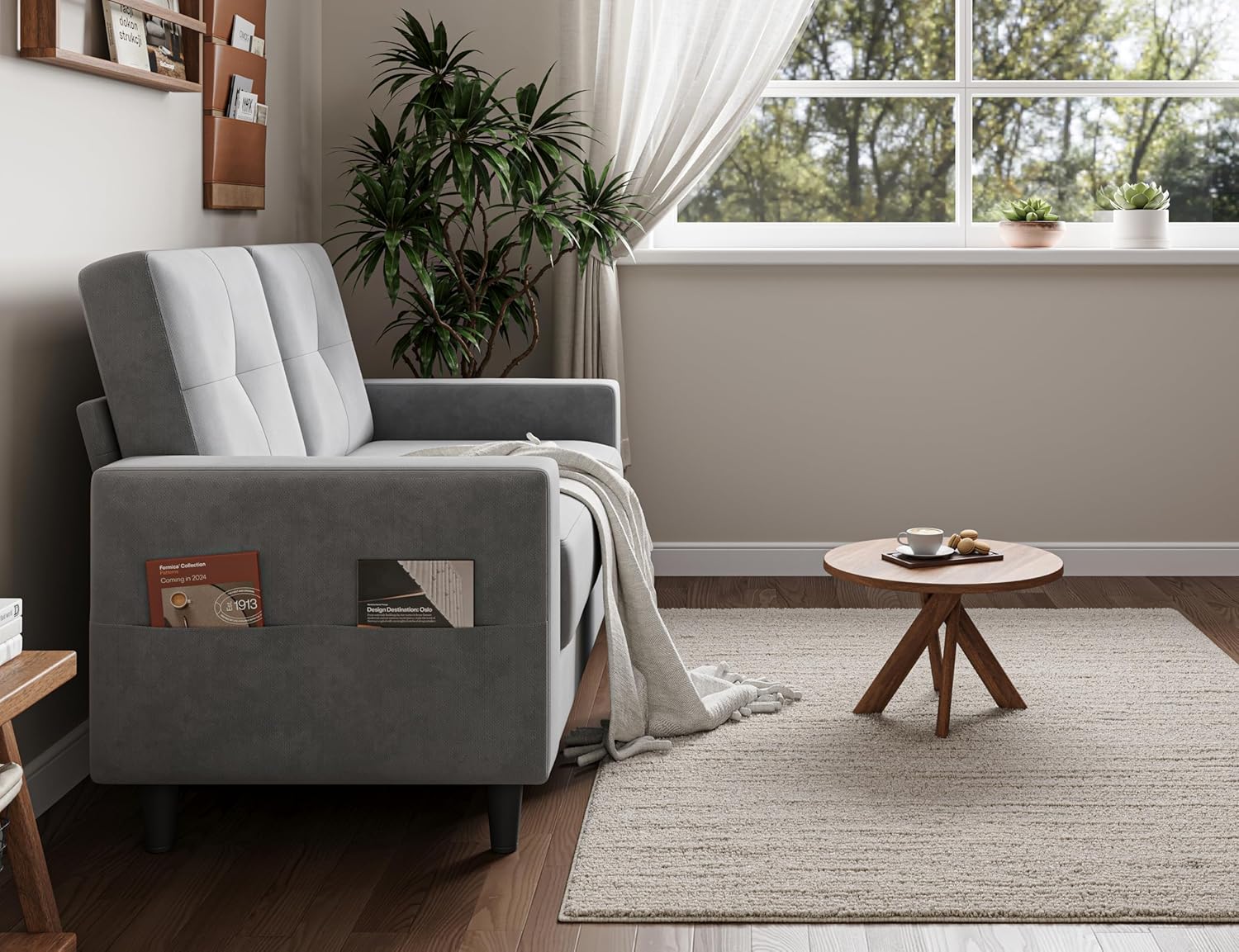 Txtin's Loveseat Sofa 53" Small Couches for Small Spaces 2 Seater Mini Couch for Bedroom Comfy Modern Love Seat for Apartment Office Living Room - Light Grey