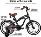 JOYSTAR 12 14 16 Inch Kids Cruiser Bike for Ages 2-7 Years Old Girls & Boys, Kids' Bike with Training Wheels, Coaster Brake, Adjustable Seat & Fenders, Child Bicycles