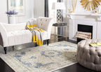 SAFAVIEH Area Rug 9x12 - Evoke Collection - Large - Ivory & Blue, Shabby Chic Oriental Medallion Design, Non-Shedding & Easy to Clean, Ideal for Living Room, Bedroom, Dining Space (EVK220C)