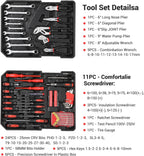 800-Piece Mechanics Tool Set with Rolling Aluminum Case, Complete Socket & Wrench Kit with Hand Tools, Portable Garage Tool Box for Auto Repair, Home Maintenance, DIY Projects & Garden Work