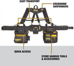 DEWALT Professional Tool Belt Organizer With Suspenders and 25 Pockets, Heavy Duty Construction (DWST540602)