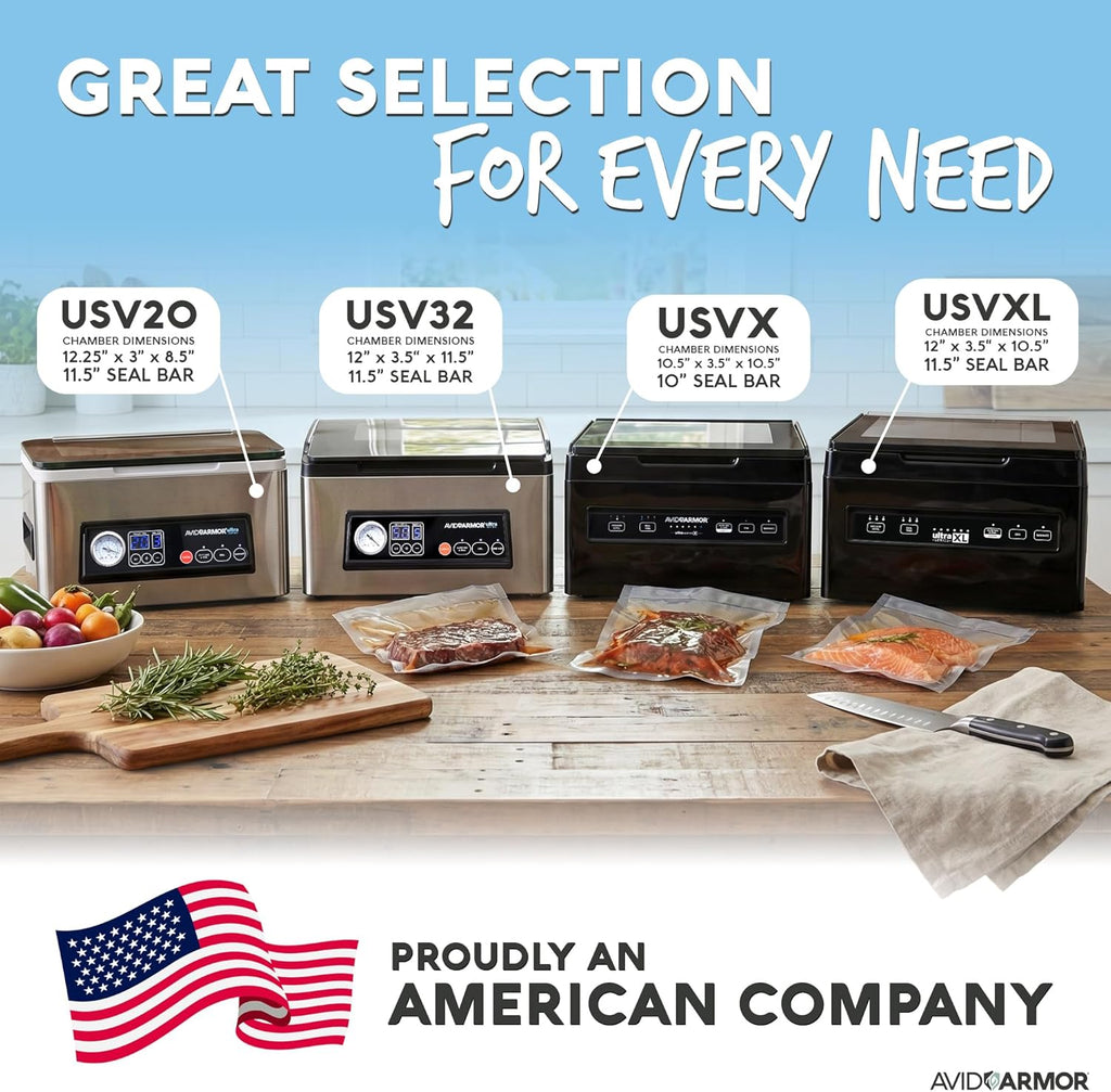 Avid Armor Ultra Series USV32: Premium Chamber Vacuum Sealer Machine High-Performance Vacuum Chamber Sealer for Professional and Home Use, Ideal Commercial Vacuum Sealer Machine for Food Preservation