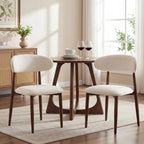 UVV Dining Chairs Set of 4, Metal Kitchen Chairs with Modern Fabric Upholstered for Dining Room, Beige