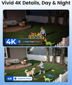 REOLINK First 4K Solar Security Cameras Wireless Outdoor, Argus PT Ultra+Solar Panel, 360° Pan Tilt Auto-Tracking, 8MP Color Night Vision, 2.4/5 GHz Wi-Fi 6, No Subscriptions, Home Hub Compatible