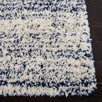 SAFAVIEH Hudson Shag Collection Area Rug - 9' x 12', Ivory & Navy, Modern Abstract Design, Non-Shedding & Easy Care, 2-inch Thick Ideal for High Traffic Areas in Living Room, Bedroom (SGH295A)
