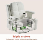 MAMAZING Lullapod Pro Oversized Rocking Chair Nursery with Adjustable Armrests, Electric Glider Nursing Chair for Breastfeeding, Power Swivel Recliner Chairs, Oeko-TEX & FSC Certified (Off White)