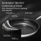 KITEXPERT Non Stick Frying Pans Set - 2 Piece (10, 12") Titanium Ceramic Pan with Lids, Nonstick Skillet Stainless Steel, PFAS PFOA & PTFE Free, Dishwasher & Oven Safe, All Cooktops Compatible