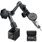 Neoteck Dial Test Indicator with Magnetic Base Stand and Storage Case, 0-0.03"/0.0005" Test Indicator Set with 2 Steel Dovetail Clamps 3/8'' and 5/32'' for Machine Set-Up-Black
