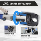 Hydraulic Copper Pipe Press Tool for Viega ProPress Fittings | Includes 1/2", 3/4", & 1" Dies | Ideal for Narrow Spaces & Tee Fittings | Includes 1 Set of Dies (1950)