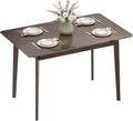 HOMCOM 47" Mid-Century Modern Dining Table for 4, Rectangular Kitchen Table with Wood Grain Finish, Tapered Legs, Wood Frame for Small Spaces, Dining Room, Apartment, Easy to Assemble, Dark Mahogany