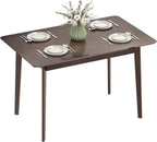 HOMCOM 47" Mid-Century Modern Dining Table for 4, Rectangular Kitchen Table with Wood Grain Finish, Tapered Legs, Wood Frame for Small Spaces, Dining Room, Apartment, Easy to Assemble, Dark Mahogany