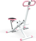 Squat Machine for Home Gym, Foldable Glute Trainer with Resistance Bands, Hip Thrust, Butt and Thigh Workout, Pink