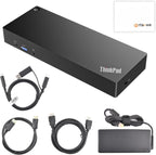 ThinkPad 40AF0135 Universal Hybrid USB-C with USB-A Adapter Docking Station for Lenovo Laptops  Dual Monitor  Comes with ITSPWR HDMI 4K Cable + DP Cable+ Cleaning Cloth