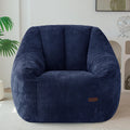 MAXYOYO Bean Bag Chair, Bean Bag Sofa with Filler, Cozy Living Room Chair for Adults and Kids, Stuffed Floor Sofa for Bedroom Dorm Reading, Navy