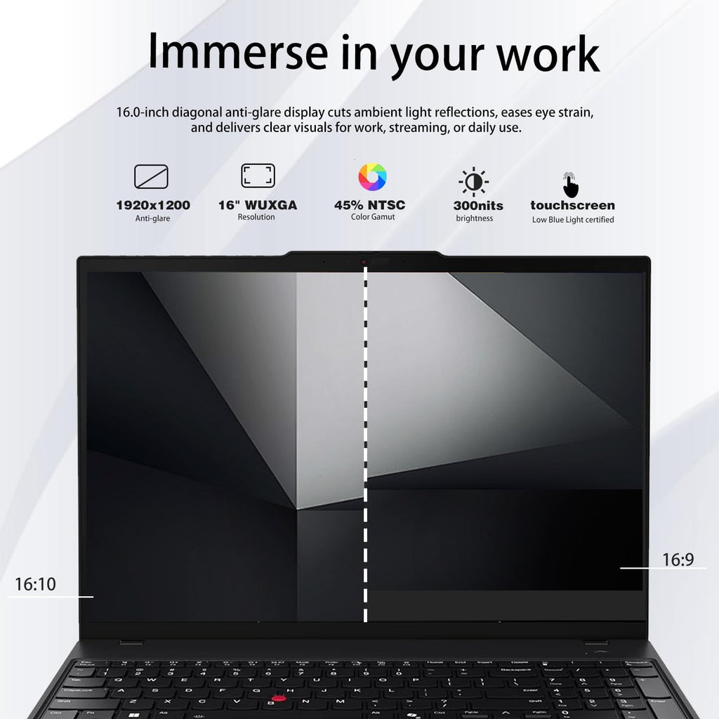 Lenovo ThinkPad E16 Business Laptop  16" FHD+ Anti-Glare Touchscreen  AMD Ryzen 5 7535U  32GB DDR5  1TB SSD  Wi-Fi 6E  Fingerprint  Backlit  Webcam  Windows 11 Pro  Bundle with 7-in-1 USB-C Hub