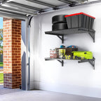 Ultrawall Heavy Duty Garage Wall Shelves, 2 x 3 ft Wall Mounted Storage Shelves, Holds Up to 800Lbs, 2Pack, Black