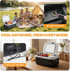 NEWBULIG 12 Volt Car Refrigerator, 17QT Single-Zone Electric Cooler for Vehicles, 12/24V DC & 100-240V AC, -4℉-68℉ Freezer, Bluetooth Control, Battery Protection & Child Lock for Travel, Camping