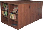 Regency Legacy Stand Up 2 Desk/Storage Cabinet/Lateral File Quad with Bookcase End- Cherry
