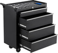 Heavy-Duty Rolling Tool Chest with 4 Lockable Drawers, Featuring a Sturdy Metal Cabinet and Smooth-Wheeling Mobility, Includes Protective Drawer Liners for Secure Storage