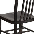 Flash Furniture Commercial Grade Black-Antique Gold Metal Indoor-Outdoor Chair