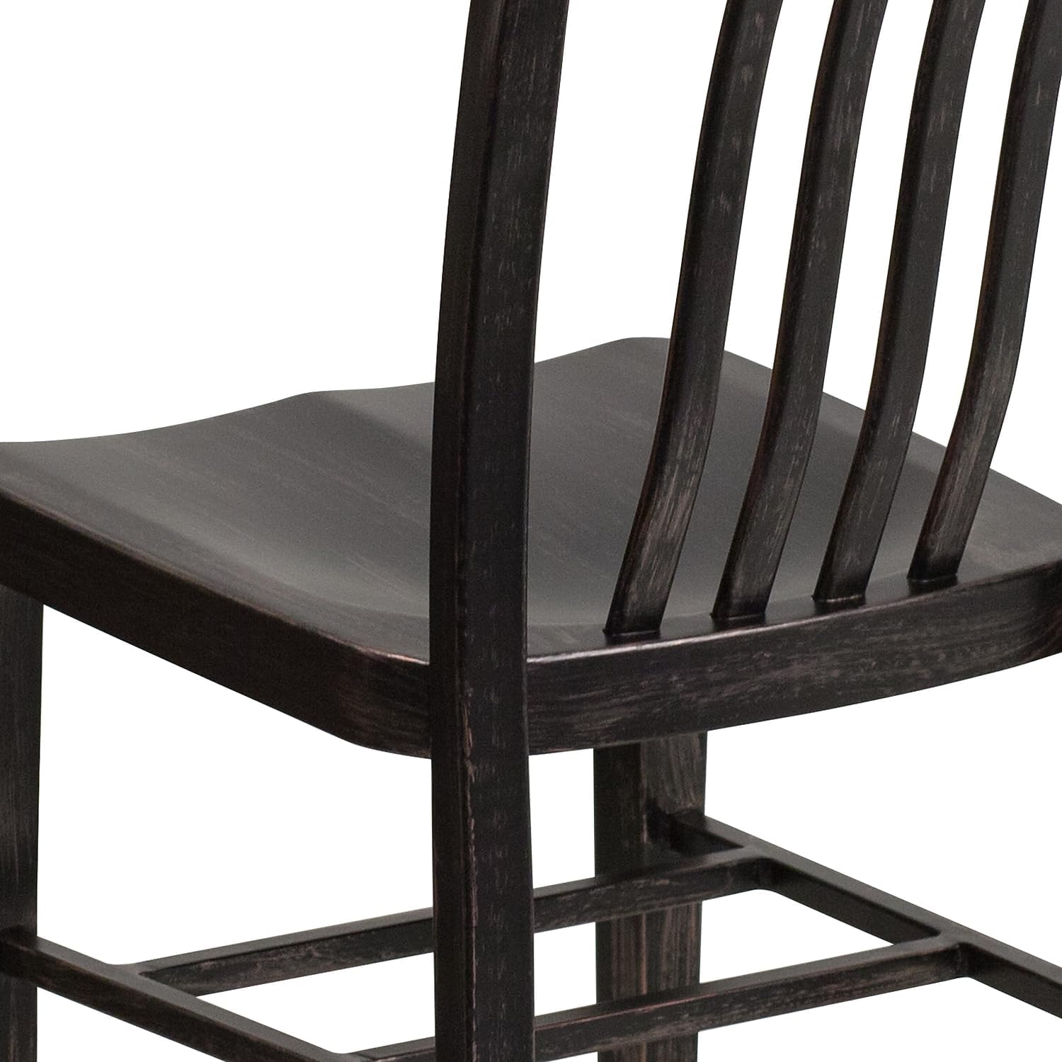Flash Furniture Commercial Grade Black-Antique Gold Metal Indoor-Outdoor Chair