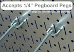 Wall Control Pegboard Organizer 4 ft. Metal Pegboard Standard Tool Storage Kit with Blue Toolboard and Red Accessories