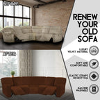 ULTICOR 7-Piece L Shape Sectional, Velvet Stretch Reclining Couch Covers for Sofa, Thick, Soft, Washable (Chocolate, 5 Seat Recliner Cover)