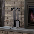 UniFlame 5-Piece Black Rustic Mini Fireplace Tools Set (F-1126)