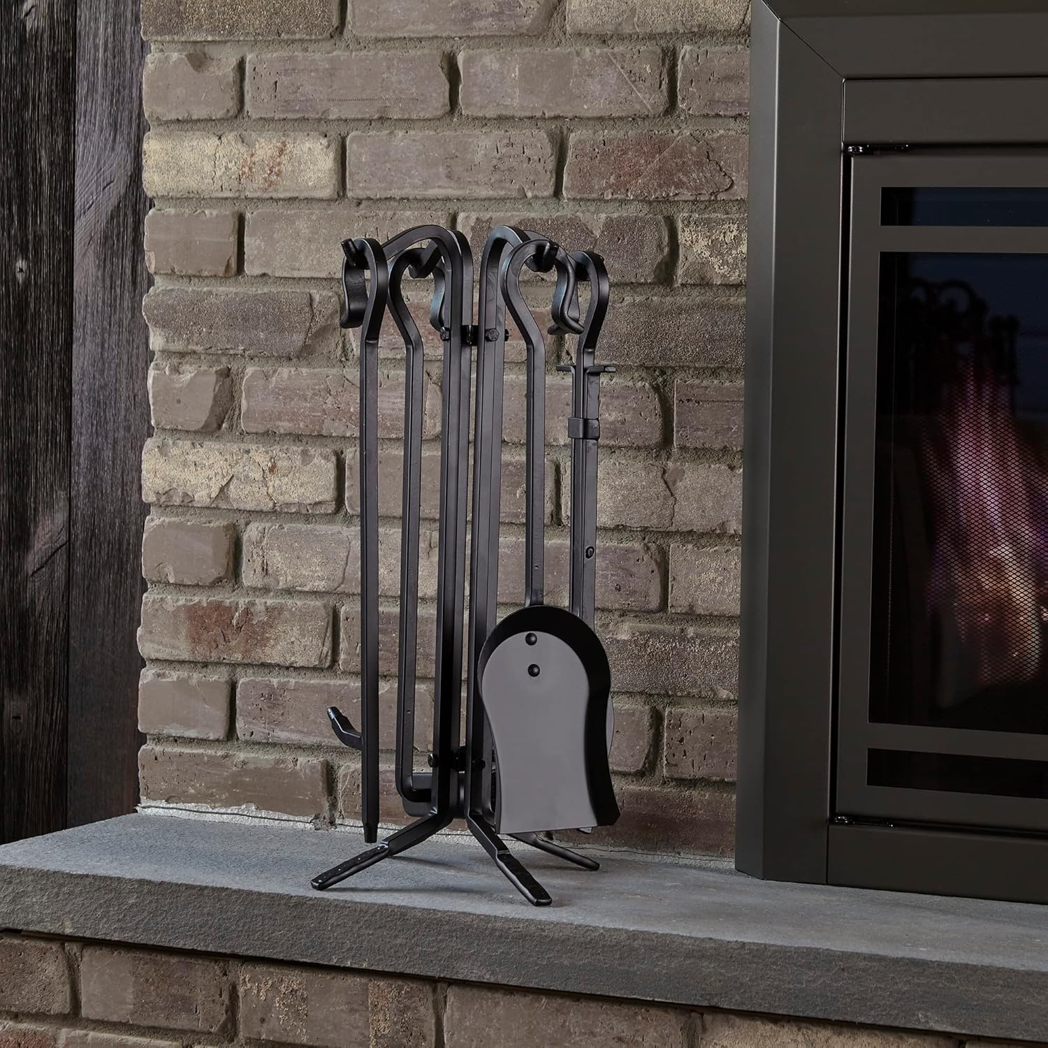UniFlame 5-Piece Black Rustic Mini Fireplace Tools Set (F-1126)