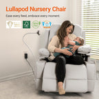 MAMAZING Lullapod Pro Oversized Rocking Chair Nursery with Adjustable Armrests, Electric Glider Nursing Chair for Breastfeeding, Power Swivel Recliner Chairs, Oeko-TEX & FSC Certified (Off White)