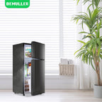 DEMULLER 2.4 Cu.ft Mini Fridge with Freezer Small Refrigerator with 7 Adjustable Temperature Control & Ajustable Feet, Compact Tiny Size Dorm Refrigerator Ideal for Kitchen Office Apt Dark Gray