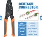 IWISS iCrimp KIT-DC02 Wire Crimping Tool Kit for Deutsch Connectors and Weather Pack Terminals with Connector Removal Tools
