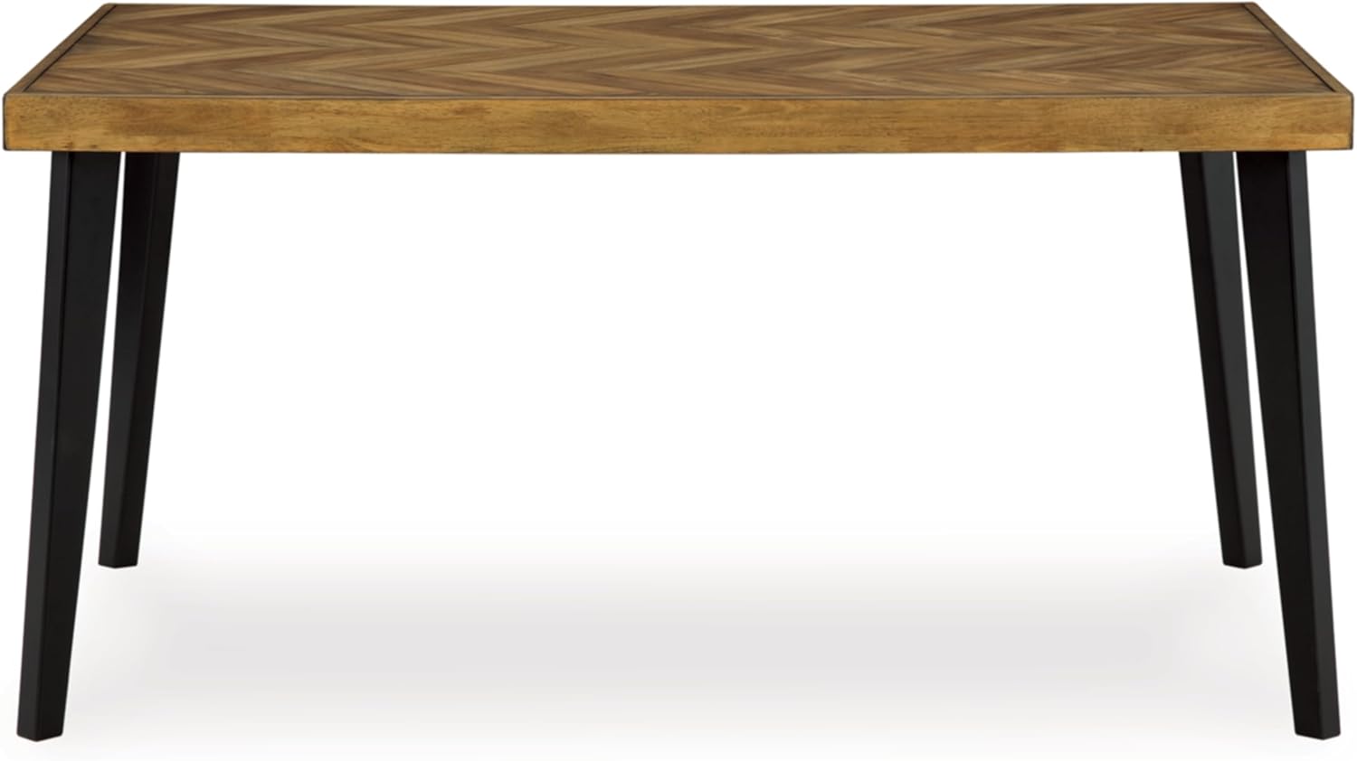 Signature Design by Ashley Blondon Rectangular Dining Room Table Set with 6 Chairs, Chevron Pattern, Tapered Legs, Seats 6, Wood, 60" Long, Brown & Black