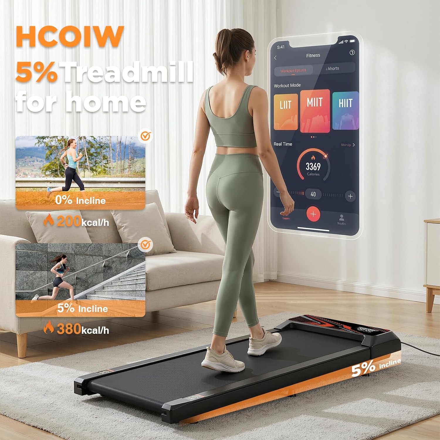 2.5HP Walking Mat with Incline pad,Under Desk Treadmill, Walking Running Pad with Remote, 3 in 1 Low Noise Small Mini Portable Treadmill with Led Screen, Compact Treadmills for Home, 265lbs Capacity