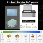 Alpicool Y15E Portable Car Freezer,12 Volt Refrigerator, 17 Quart (15.8 Liter) Fast Cooling 12V Car Fridge, -4℉~68℉ for Outdoor, Camping, RV (Grey&Black)