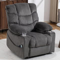 Power Lift Recliner Chair for Elderly, Velvet Recliner with Massage and Heat, Lazy Boy Power Recliner Lay Flat 160° Cup Holders for Living Room