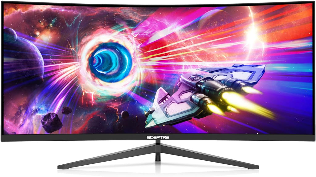 Sceptre 34-Inch Curved Ultrawide WQHD Monitor (3440 × 1440)  R1500  up to 180Hz/165Hz  DisplayPort x2  99% sRGB  1ms  Built-in Speakers  Machine Black  2025 (C345B-QUT168)