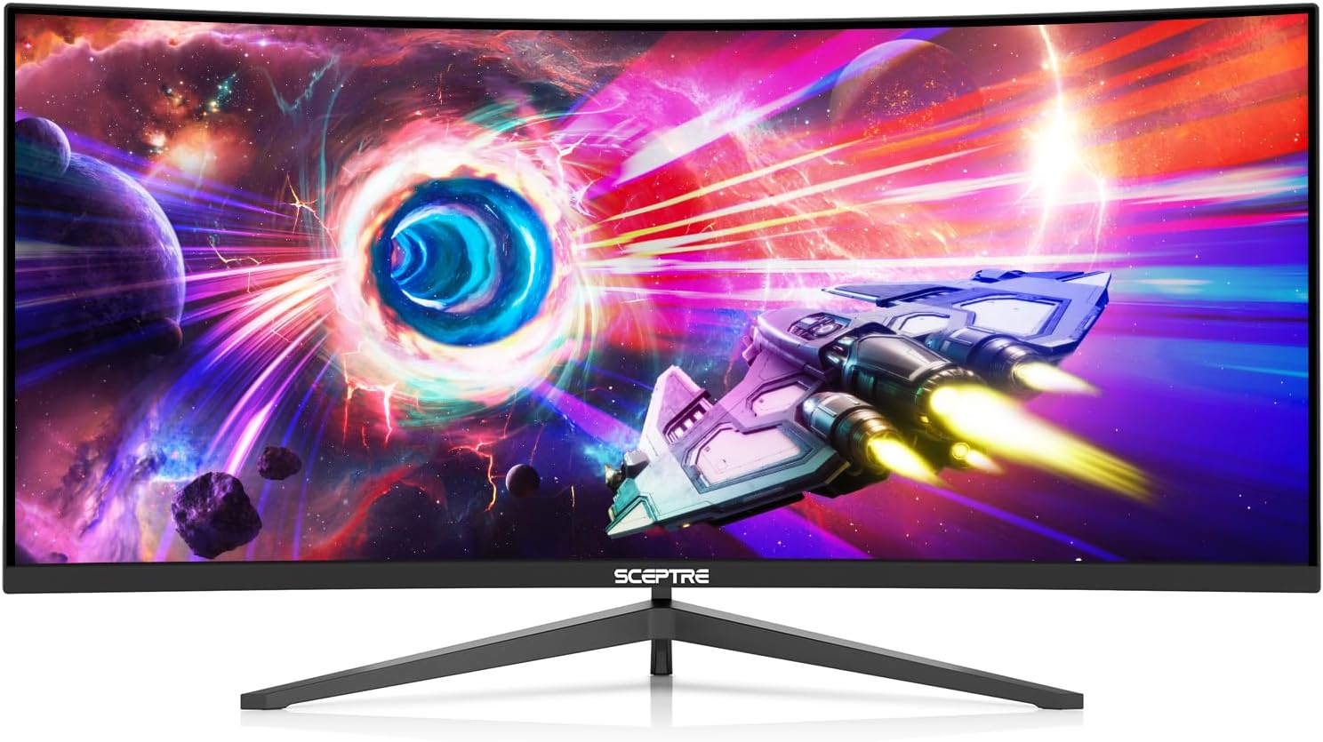 Sceptre 34-Inch Curved Ultrawide WQHD Monitor (3440 × 1440)  R1500  up to 180Hz/165Hz  DisplayPort x2  99% sRGB  1ms  Built-in Speakers  Machine Black  2025 (C345B-QUT168)